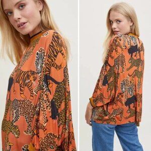 Anthropologie Conditions Apply Zaniya Menagerie Blouse Top Size large